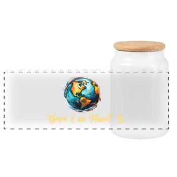 The is no Planet B - Panorama Keksdose mit Holzdeckel - Weiß - Vorne
