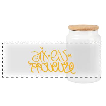 Aix en Provence Street Art Graffiti T-Shirt - Panoramic Cookie Jar with Wooden Lid - white - Front