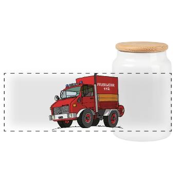 Logistimog - Panorama Keksdose mit Holzdeckel - Weiß - Vorne