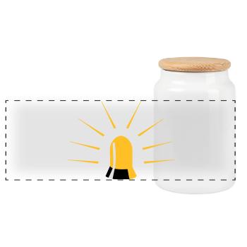 Warnlicht-Design Shirt - Panorama Keksdose mit Holzdeckel - Weiß - Vorne