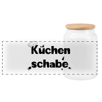 küchenschabe - Panorama Keksdose mit Holzdeckel - Weiß - Vorne