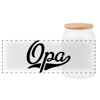 Opa - Panorama Keksdose mit Holzdeckel - Weiß - Vorne