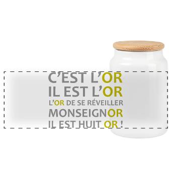 Monseignor - Boîte à biscuits avec couvercle en bois - blanc - Devant
