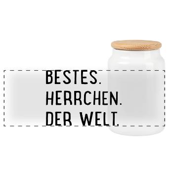 bestes herrchen der welt - Panorama Keksdose mit Holzdeckel - Weiß - Vorne