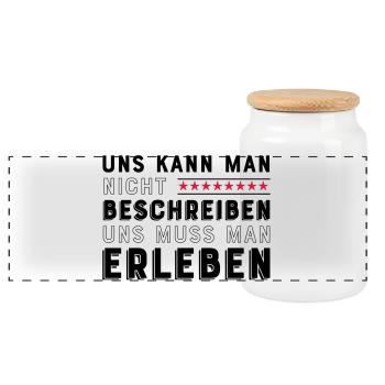 Freunde für immer - Panorama Keksdose mit Holzdeckel - Weiß - Vorne