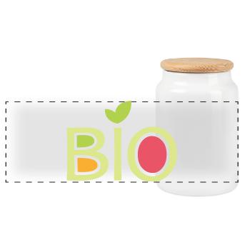 bio team company club friends fruits food vegan - Panorama Keksdose mit Holzdeckel - Weiß - Vorne