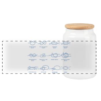 Boote Segeln Knoten Knotenkunde Geschenke - Panorama Keksdose mit Holzdeckel - Weiß - Vorne