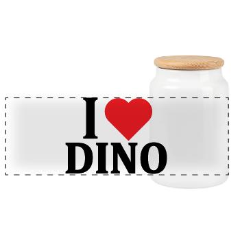T-shirt J’adore L’idée cadeau du t-shirt Dino - Boîte à biscuits avec couvercle en bois - blanc - Devant