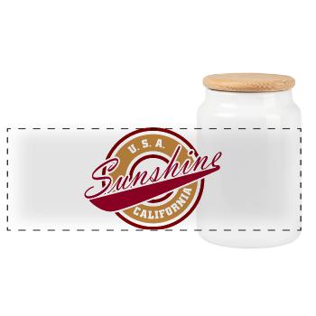 NERDY forever - Sunshine California - Panoramic Cookie Jar with Wooden Lid - white - Front