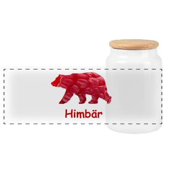 Himbär - Panorama Keksdose mit Holzdeckel - Weiß - Vorne