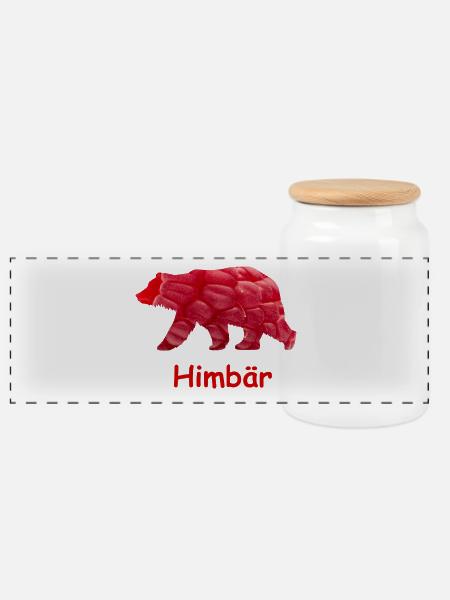 Himbär - Panorama Keksdose mit Holzdeckel - Weiß