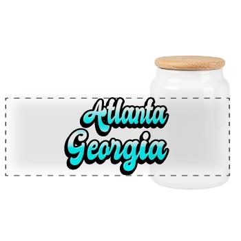 Atlanta Georgia Design - Panorama Keksdose mit Holzdeckel - Weiß - Vorne