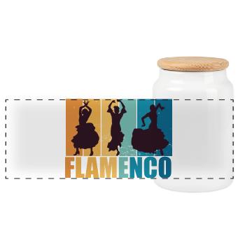 Flamenco Tänzerin Vintage Retro Tanz Geschenk - Panorama Keksdose mit Holzdeckel - Weiß - Vorne
