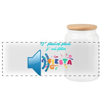 J' peux pas j'ai fete - Boîte à biscuits avec couvercle en bois - blanc - Devant