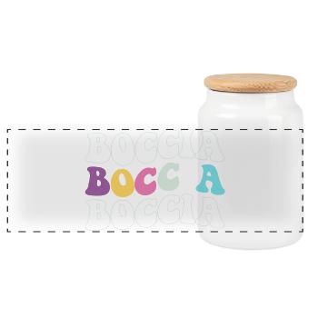 Boccia player Clothing with bocce balls Boccia - Panoramic Cookie Jar with Wooden Lid - white - Front