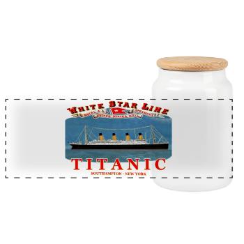 TITANIC CREATION Louis RUNEMBERG © Adagp - Boîte à biscuits avec couvercle en bois - blanc - Devant