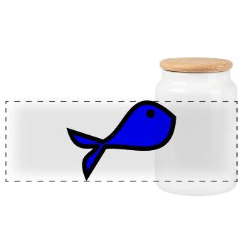 SARDINE. FISH. APRIL FOOL. EASTER. SEA - Panoramic Cookie Jar with Wooden Lid - white - Front