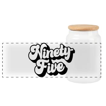 Quatre-vingt-quinze 95e anniversaire Hommes Femmes 95 ans - Boîte à biscuits avec couvercle en bois - blanc - Devant