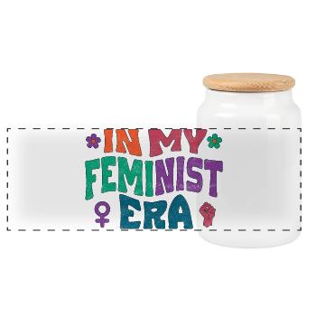 In my feminist era - Panoramic Cookie Jar with Wooden Lid - white - Front