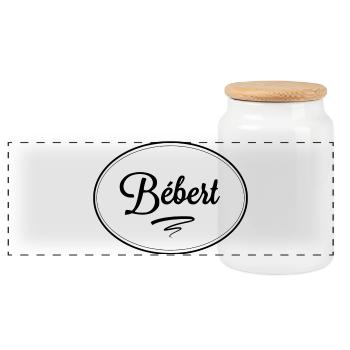 Bébert - Panoramic Cookie Jar with Wooden Lid - white - Front