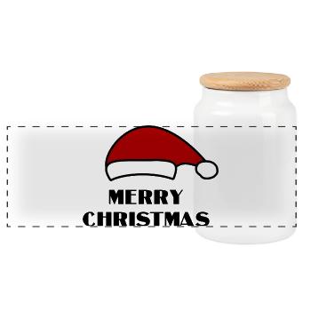CHRISTMAS. YEAR. ANNIVERSARY. RETIREMENT. DAD. MAMAM. - Panoramic Cookie Jar with Wooden Lid - white - Front