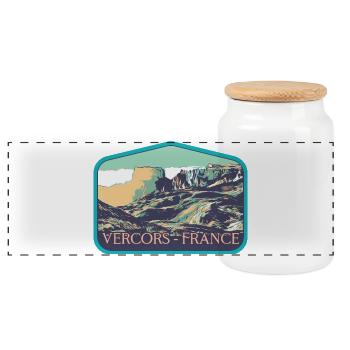 Parc naturel regional Vercors : Nature Majestueuse - Boîte à biscuits avec couvercle en bois - blanc - Devant