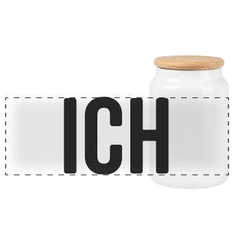 Ich Statement Design - Panorama Keksdose mit Holzdeckel - Weiß - Vorne