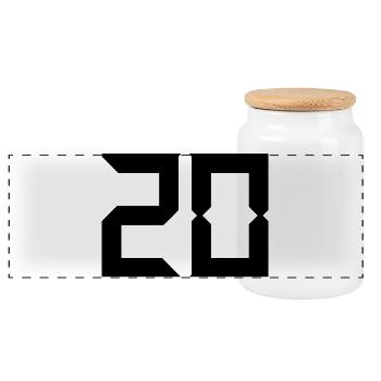 20. 20 ANS. 20e ANNIVERSAIRE. ANNIVERSAIRE 20 ANS. - Boîte à biscuits avec couvercle en bois - blanc - Devant