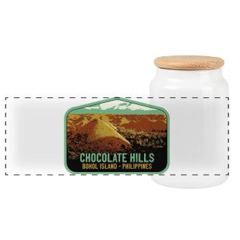 The Chocolate Hills, Insel Bohol, Philippinen - Panorama Keksdose mit Holzdeckel - Weiß - Vorne