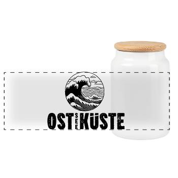 OstseeKueste Shirts 04 - Panorama Keksdose mit Holzdeckel - Weiß - Vorne