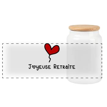 RETIREMENT - Panoramic Cookie Jar with Wooden Lid - white - Front