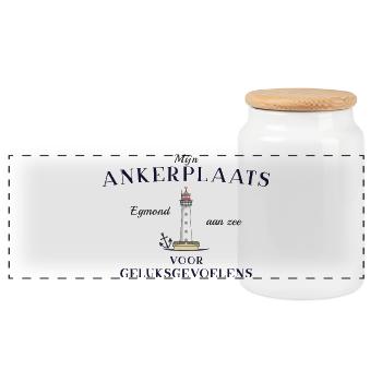 Egmond aan zee, Pays-Bas, Anchorage Glück - Boîte à biscuits avec couvercle en bois - blanc - Devant
