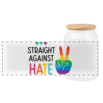 LGBT Pride Month - Direkt gegen Hass - Panorama Keksdose mit Holzdeckel - Weiß - Vorne