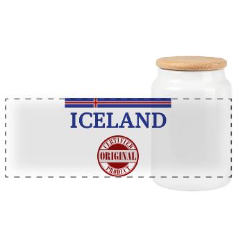 Drapeau de l’Islande, fierté islandaise - Boîte à biscuits avec couvercle en bois - blanc - Devant