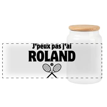 tennis, tennis fan, tennis match - Panoramic Cookie Jar with Wooden Lid - white - Front