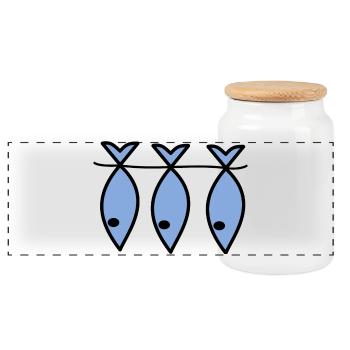 POISSON. POISSON D'AVRIL. HUMOUR. MER. OCÉAN - Boîte à biscuits avec couvercle en bois - blanc - Devant