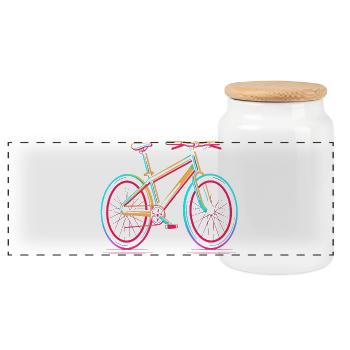 Vélo de route style des années 80 - Boîte à biscuits avec couvercle en bois - blanc - Devant