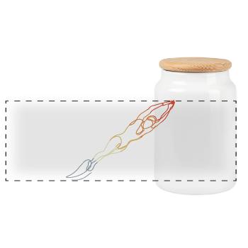 Swimming Retro Style - Panoramic Cookie Jar with Wooden Lid - white - Front