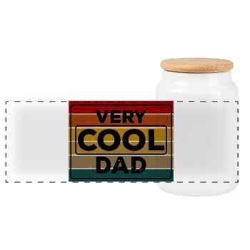 Very cool Dad du bist ein cooler Vater Vatertag - Panorama Keksdose mit Holzdeckel - Weiß - Vorne