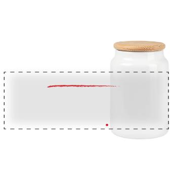 Solopreneur Vibes: Just Me & My Coffee [White] - Panoramic Cookie Jar with Wooden Lid - white - Front