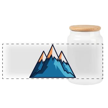 Montagnes - Boîte à biscuits avec couvercle en bois - blanc - Devant