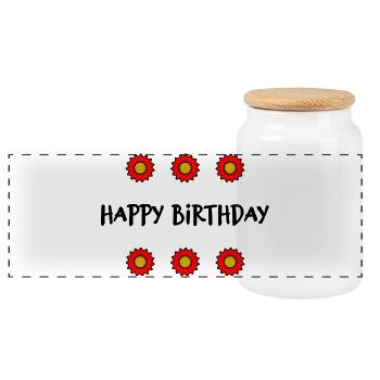 ALLES GUTE ZUM GEBURTSTAG. ALLES GUTE ZUM GEBURTSTAG. JAHRESTAG. - Panorama Keksdose mit Holzdeckel - Weiß - Vorne
