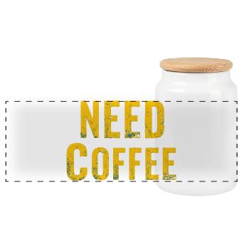 Need for Vintage Coffee Deco - Panoramic Cookie Jar with Wooden Lid - white - Front