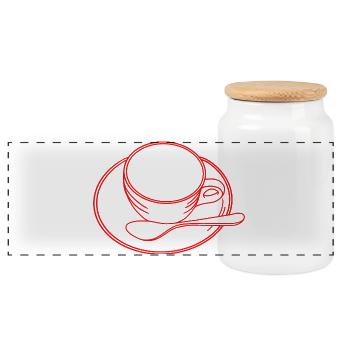 Coffee lovers - Panoramic Cookie Jar with Wooden Lid - white - Front