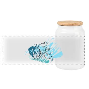 Rickel's Design: Biker  Style 26 - Panorama Keksdose mit Holzdeckel - Weiß - Vorne