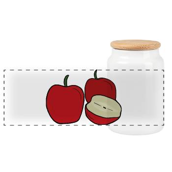 Delicious Red Fruit - Panoramic Cookie Jar with Wooden Lid - white - Front