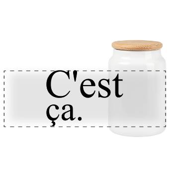 French Chic Cest Ca Französisch Style Paris - Panorama Keksdose mit Holzdeckel - Weiß - Vorne
