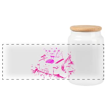 Neon Monster Car Graffiti Design - Boîte à biscuits avec couvercle en bois - blanc - Devant