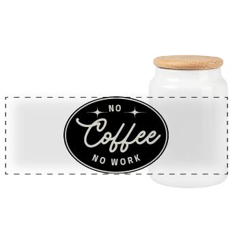 Kein Kaffee, keine Arbeit – Minimalistisches Vintage T-Shirt ca - Panorama Keksdose mit Holzdeckel - Weiß - Vorne