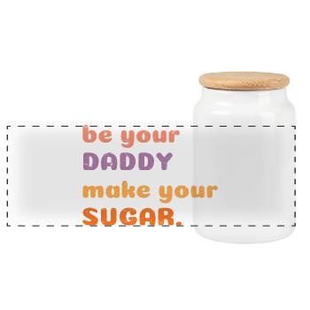 Soyez votre papa Rendez votre sucre drôle motivant - Boîte à biscuits avec couvercle en bois - blanc - Devant